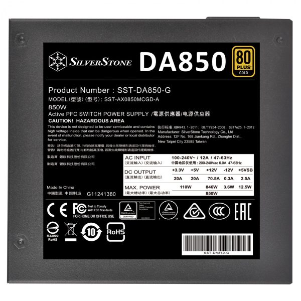 منبع تغذیه کامپیوتر SilverStone مدل DA850 Gold