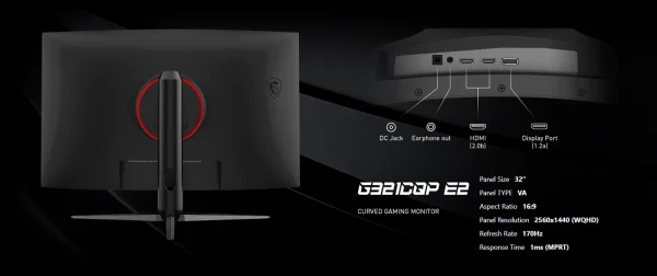 مانیتور گیمینگ منحنی ام اس آی مدل G321CQP سایز ۳۲ اینچ