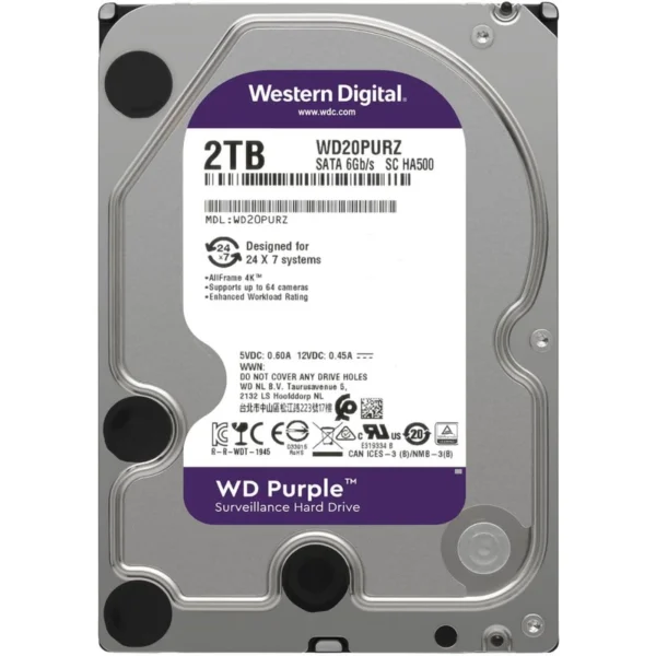 هارددیسک اینترنال وسترن دیجیتال سری Purple مدل WD10PURX ظرفیت 2 ترابایت