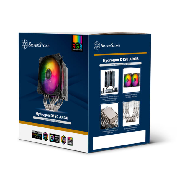 خنک کننده پردازنده سیلوراستون مدل Hydrogon D120 ARGB SILVERSTONE
